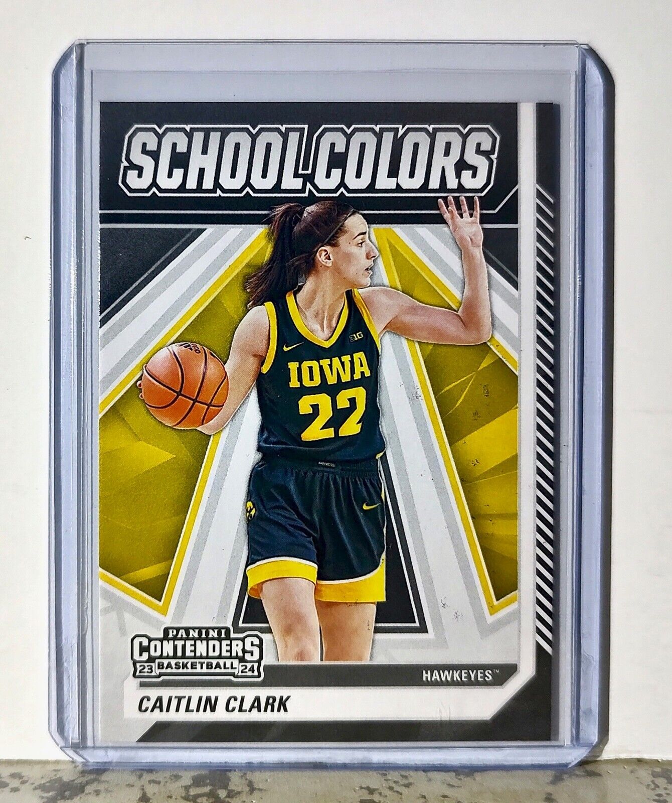 2024 Caitlin Clark Panini Contenders #SC1 School Colors Basketball Card Hawkeyes