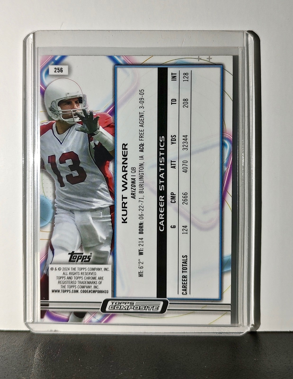 Kurt Warner 2023 Topps Chrome Cosmic NFL #256 Card Arizona Cardinals