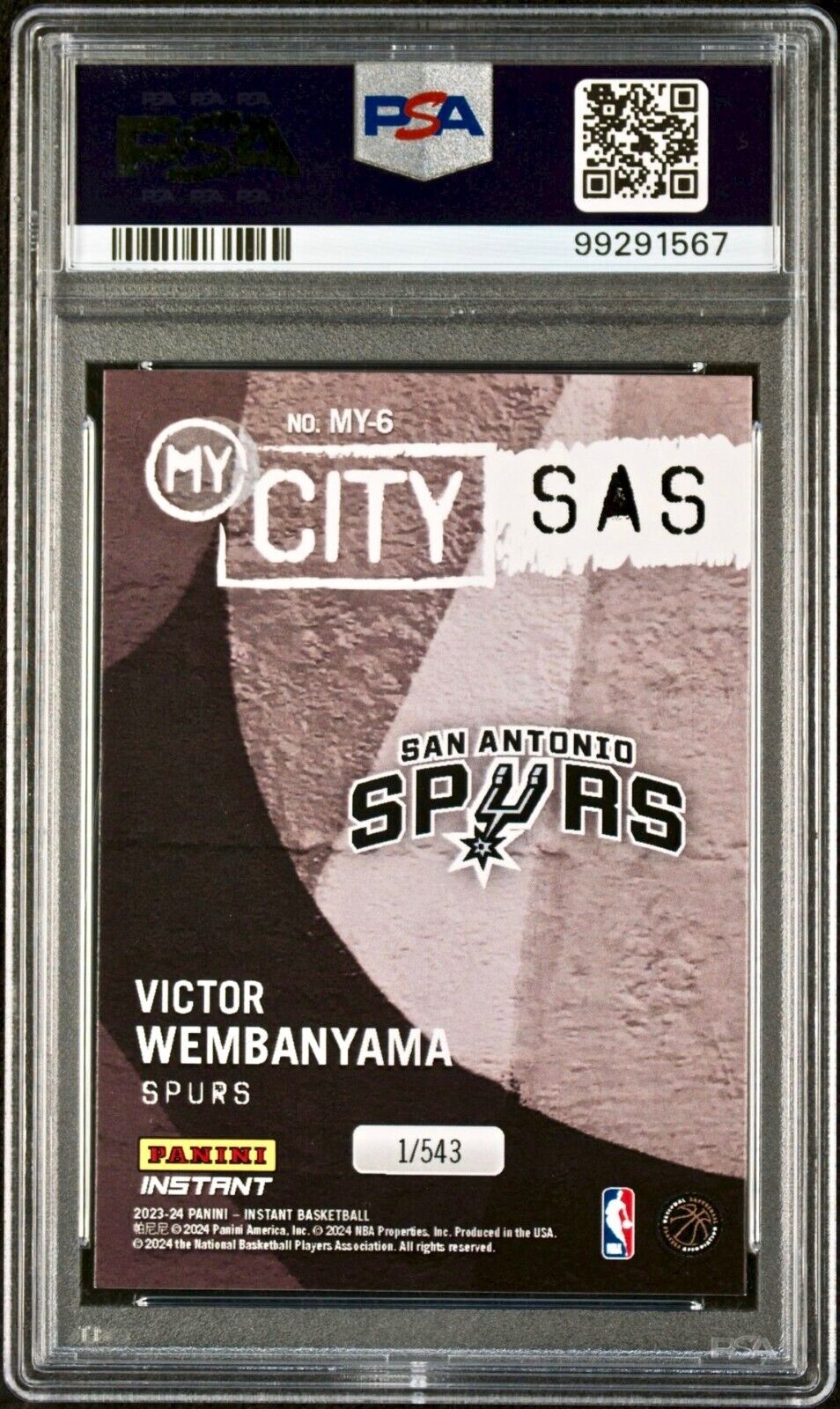 Victor Wembanyama 2023 Panini MyCity Rookie NBA #MY-6 Card PSA 10 Gem Mint