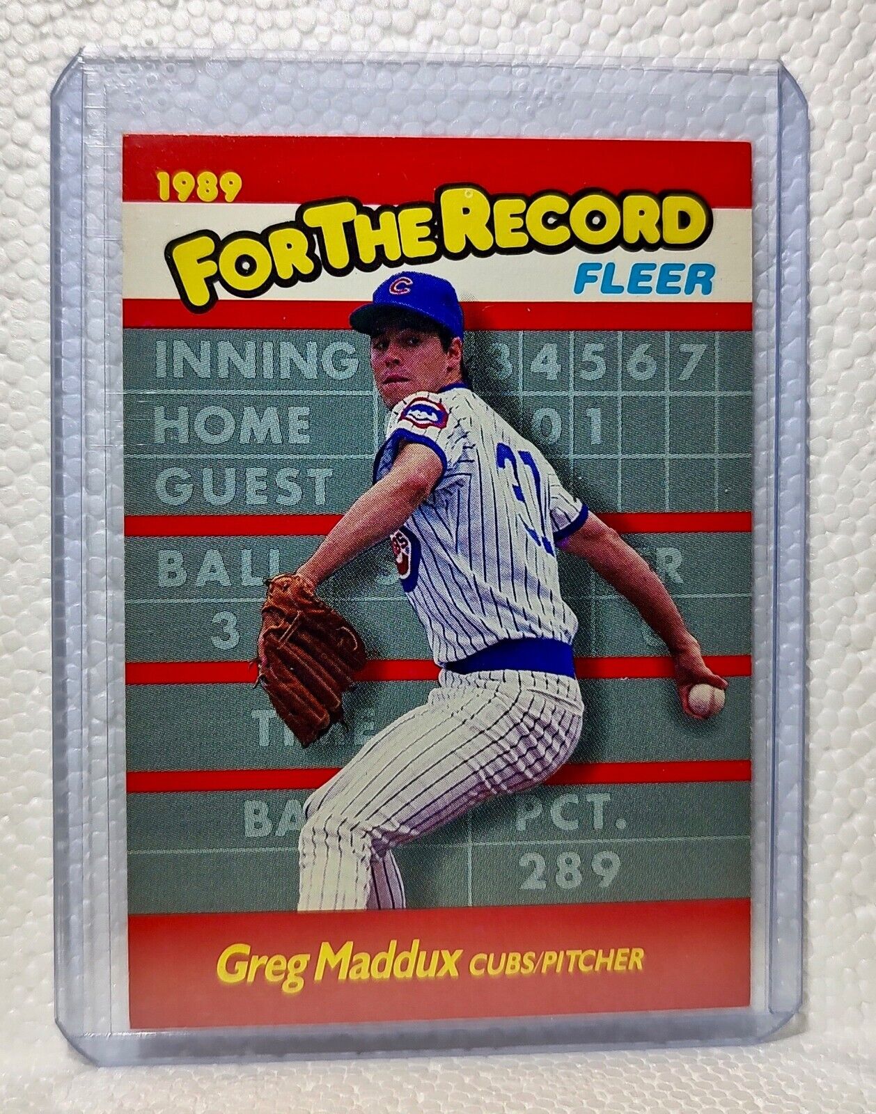 Greg Maddux 1989 Fleer MLB #5 For The Record Baseball Card Chicago Cubs