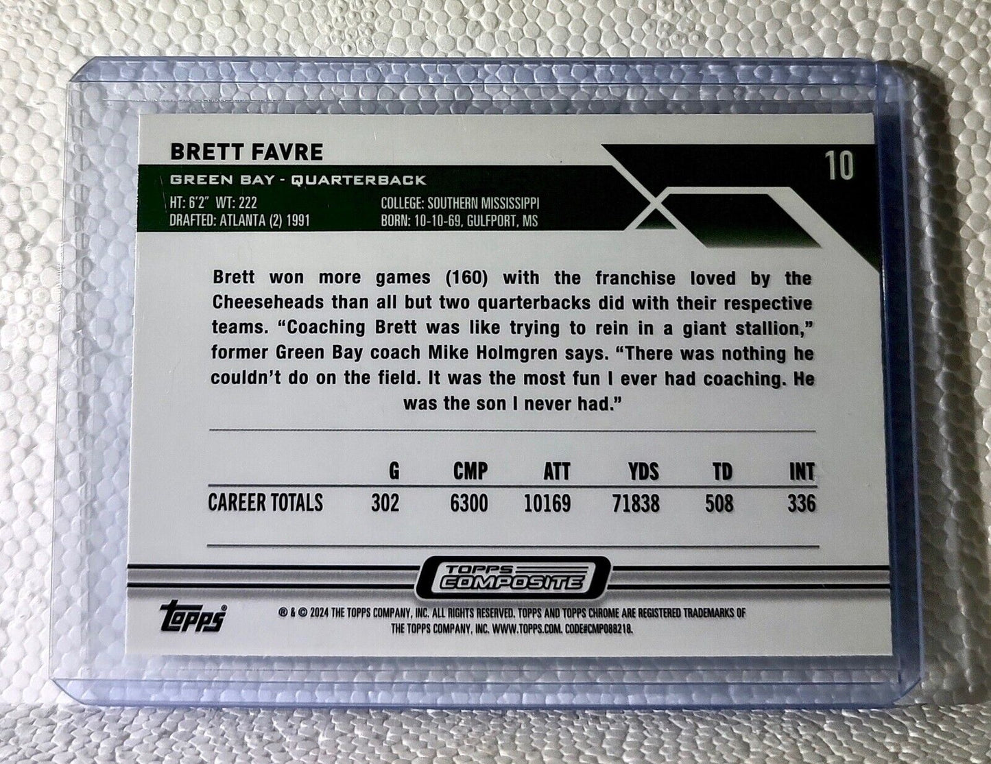 Brett Favre 2023 Topps Chrome NFL #10 Composite Football Card Green Bay Packers