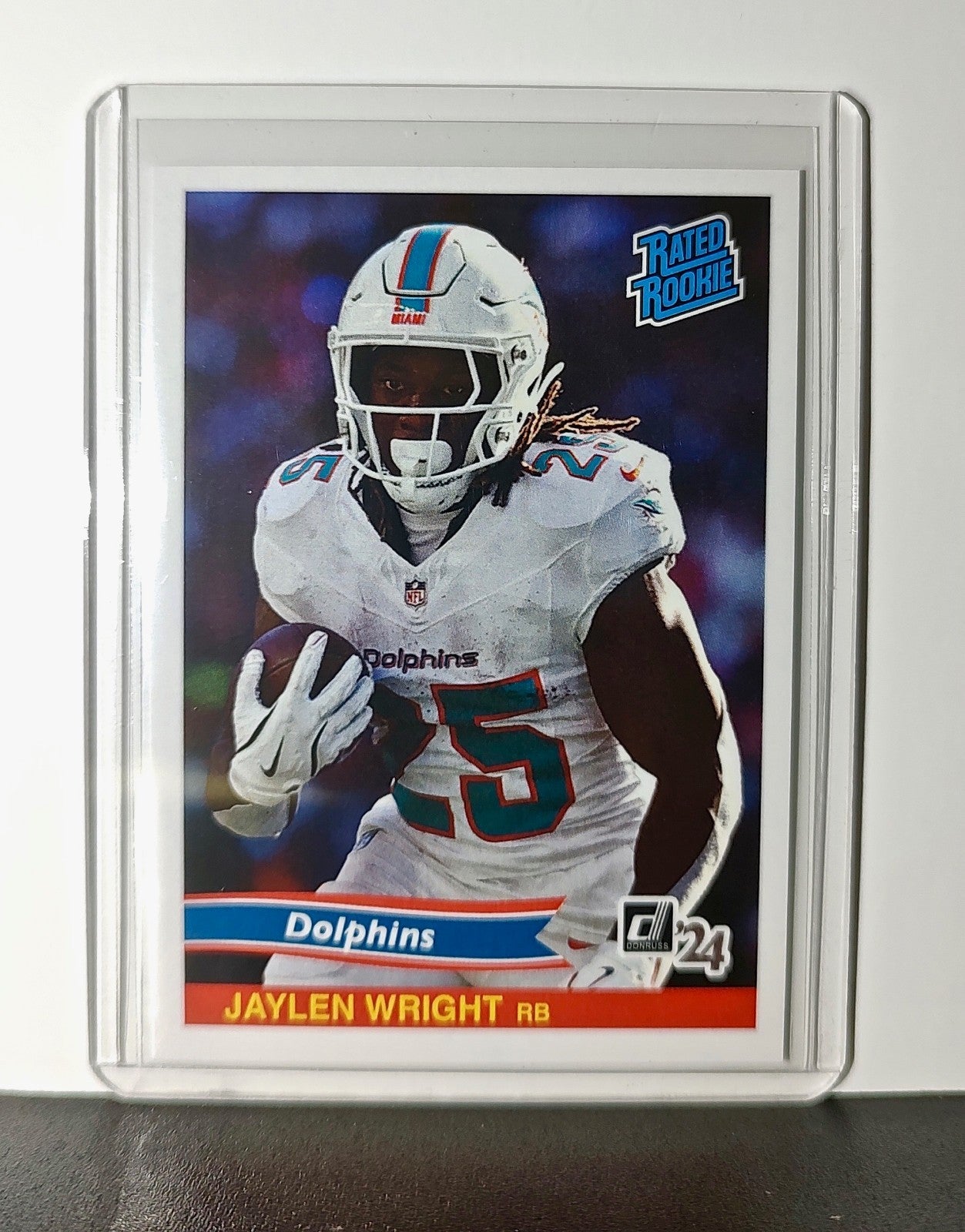 Jaylen Wright Rookie 2024 Panini Rated Rookie Retro NFL #11 Dolphins 1 of 890
