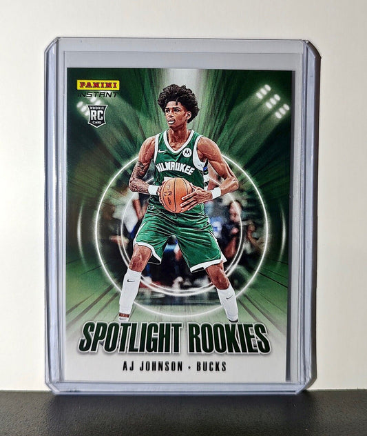 AJ Johnson Rookie 2024-25 Panini Spotlight Rookies NBA #22 Card Bucks 1 of 170