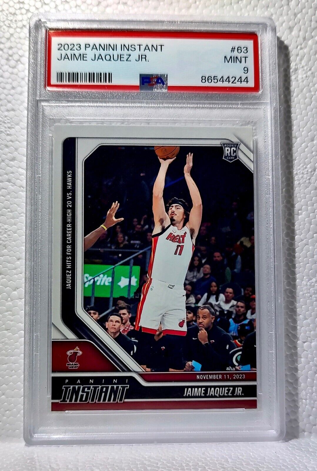 Jaime Jaquez Jr. 2023-24 Panini #63 NBA Rookie Card Heat 1 of 183 PSA 9 Mint