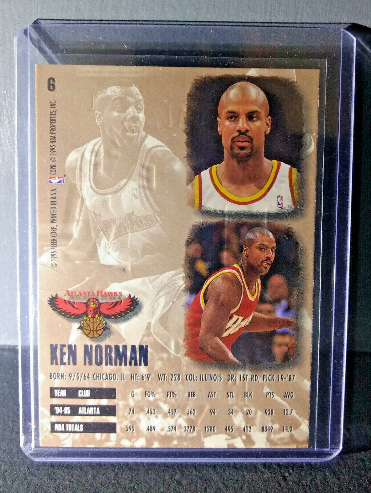 1995-96 Ken Norman Fleer Ultra Gold Medallion #6 Basketball Card