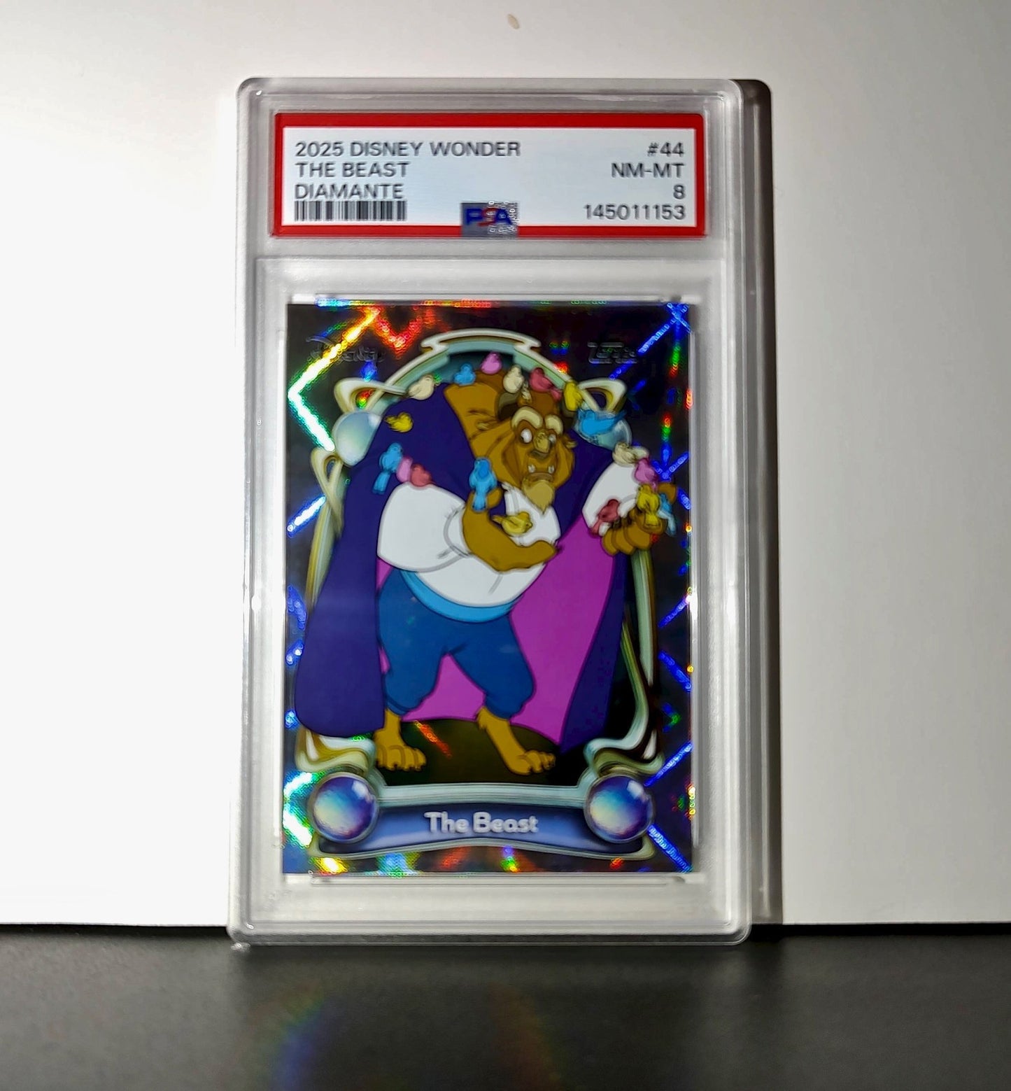 The Beast 2025 Topps Disney #44 Winter Variant Card Beauty and the Beast PSA 8