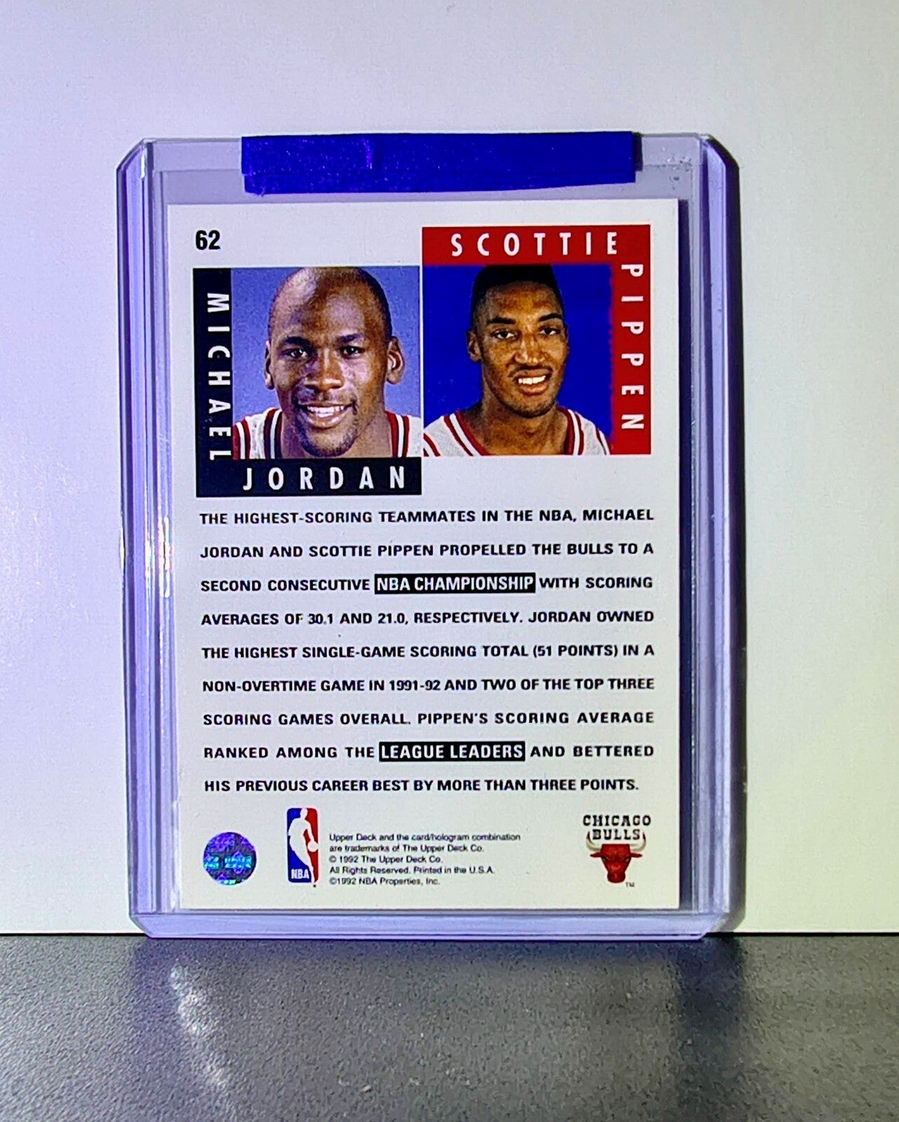 Michael Jordan Scottie Pippen Scoring Threats 1992-93 Upper Deck #62 Card Bulls