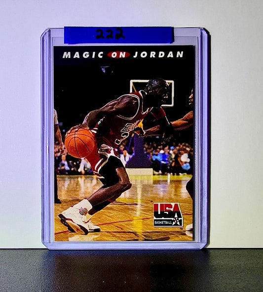 Michael Jordan Magic Johnson 1992-93 Skybox USA Basketball #105 Card Bulls