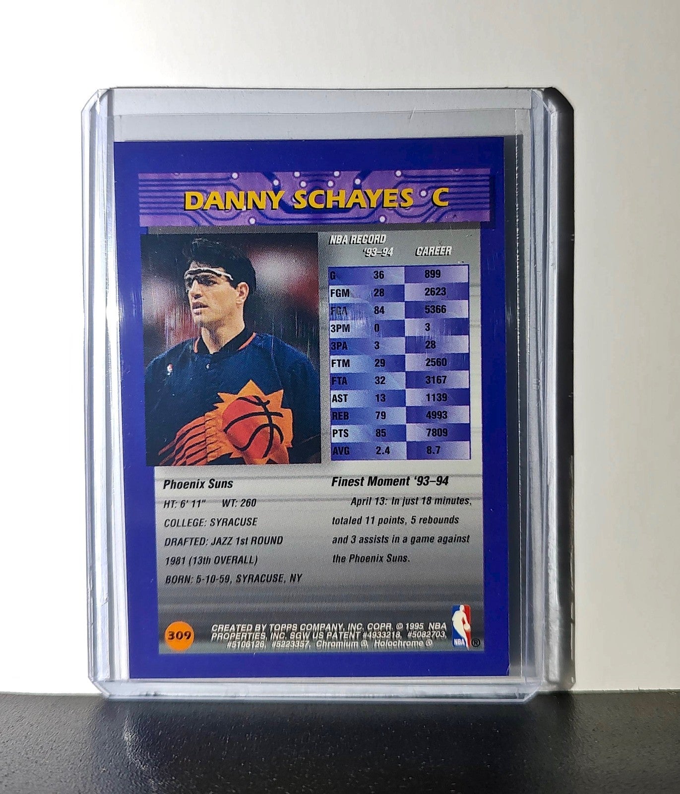 Danny Schayes 1994-95 Topps Finest #309 Basketball Card