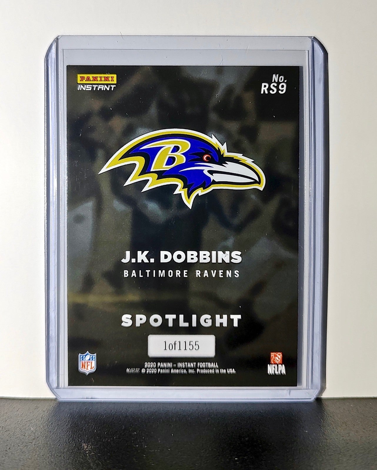 JK Dobbins Rookie 2020 Panini NFL #9 Rookie Spotlight Card Baltimore Ravens
