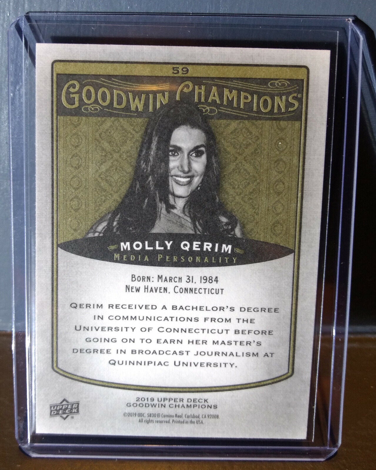 2019 Upper Deck Goodwin Champions Holly Qerim #59 Media Personality Card