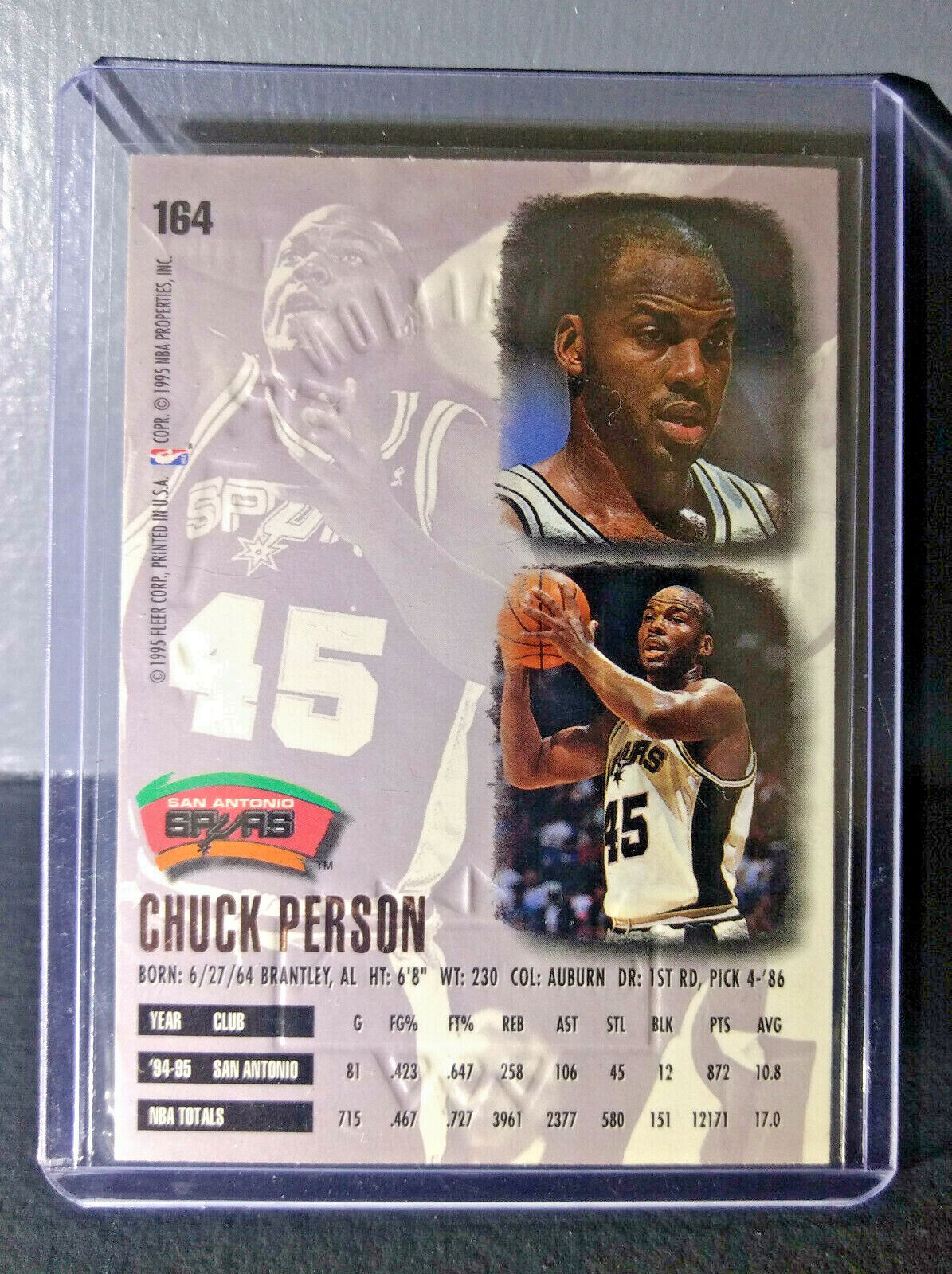 1995-96 Chuck Person Fleer Ultra Gold Medallion #164 Basketball Card