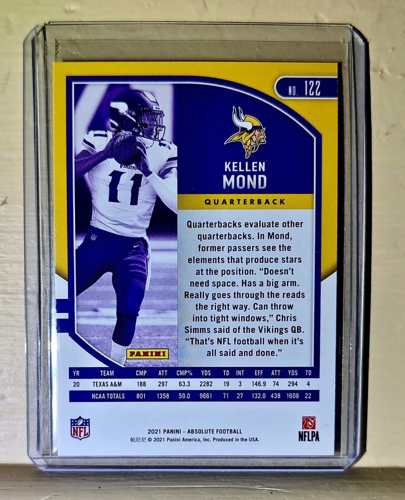 Kellen Mond 2021 Panini NFL Absolute Rookie Football #122 Card