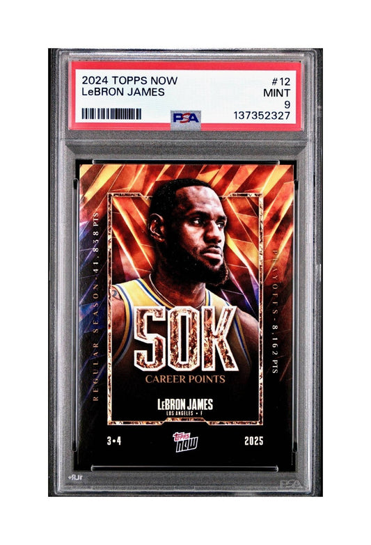 Lebron James 2024 Topps Now 50k Career Points #12 Card PSA 9 Mint