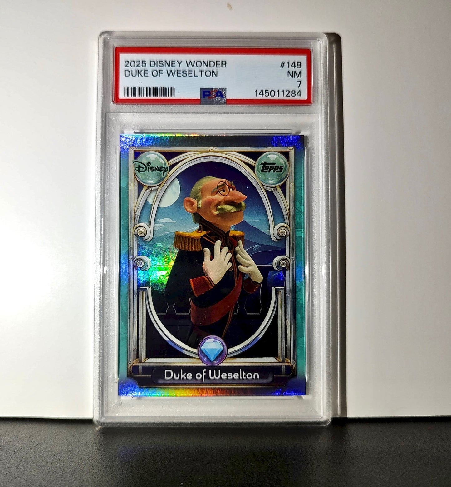 Duke of Weselton 2025 Topps Disney Wonder #148 Diamond Card Frozen PSA 7