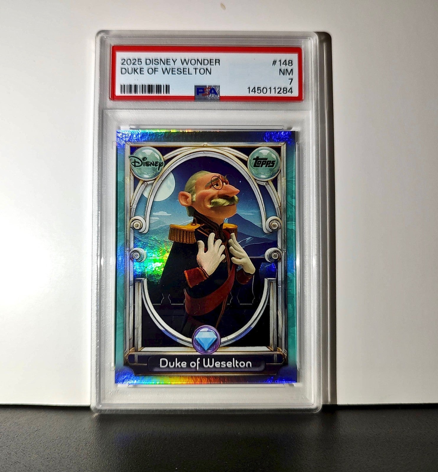 Duke of Weselton 2025 Topps Disney Wonder #148 Diamond Card Frozen PSA 7