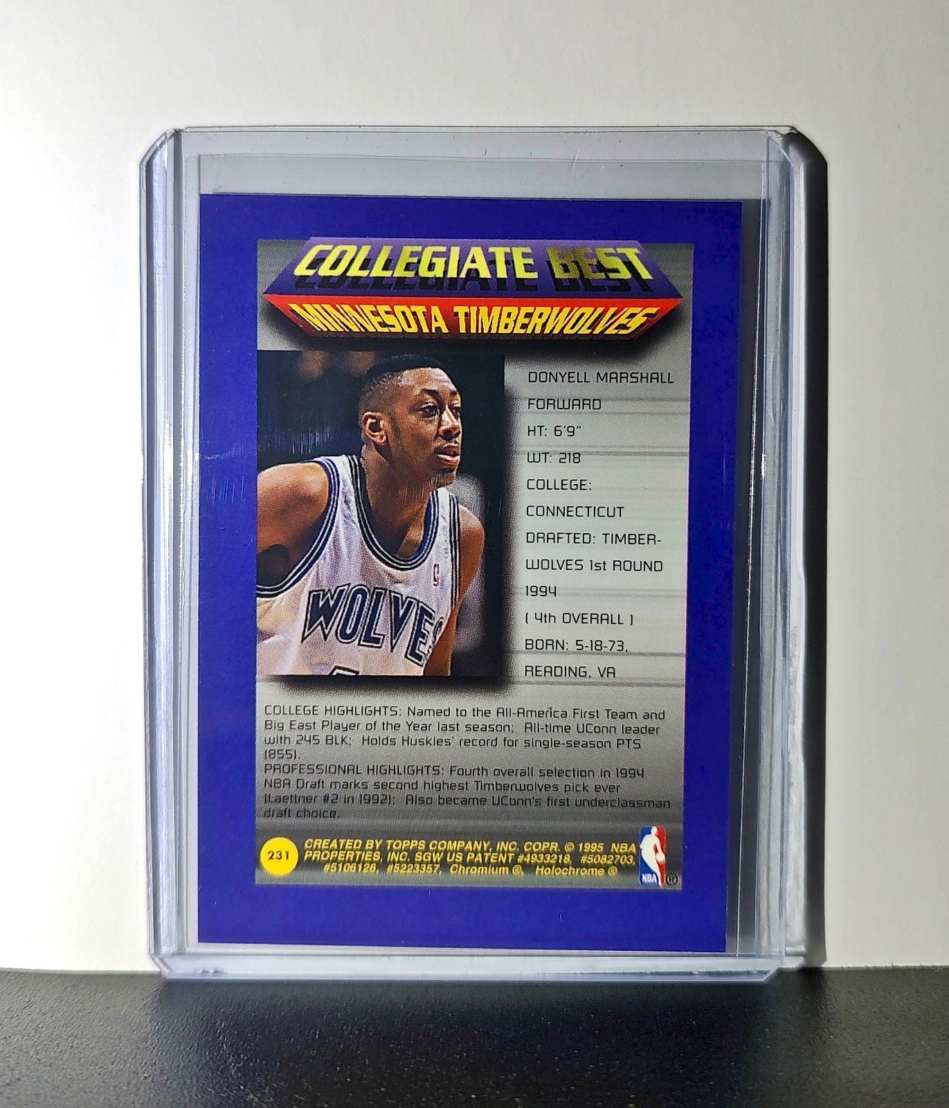 Donyell Marshall 1994-95 Topps Finest #231 Collegiate Best