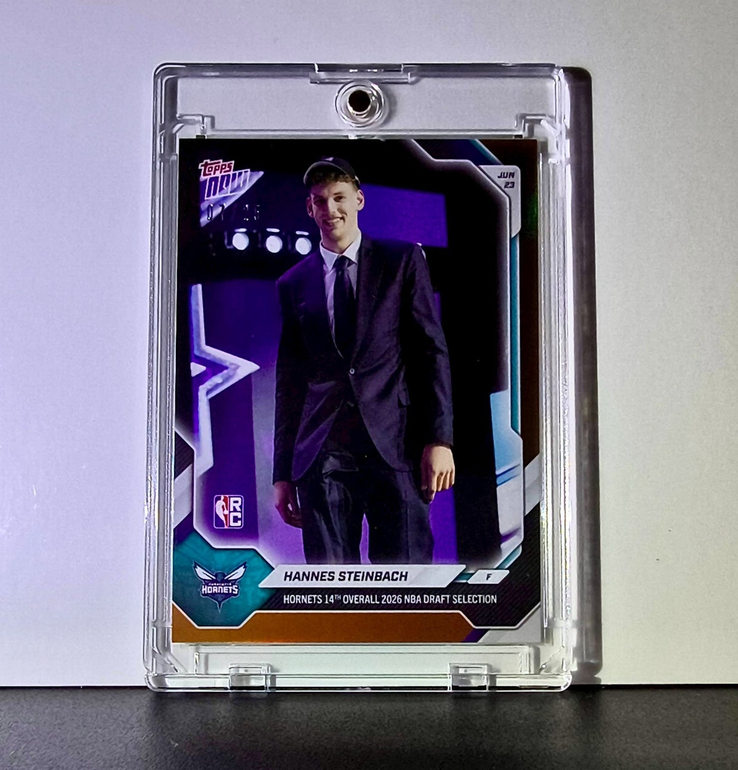 Hannes Steinbach Rookie 2026-27 Topps NBA Draft #HSTE Orange Foil 07/25 Hornets