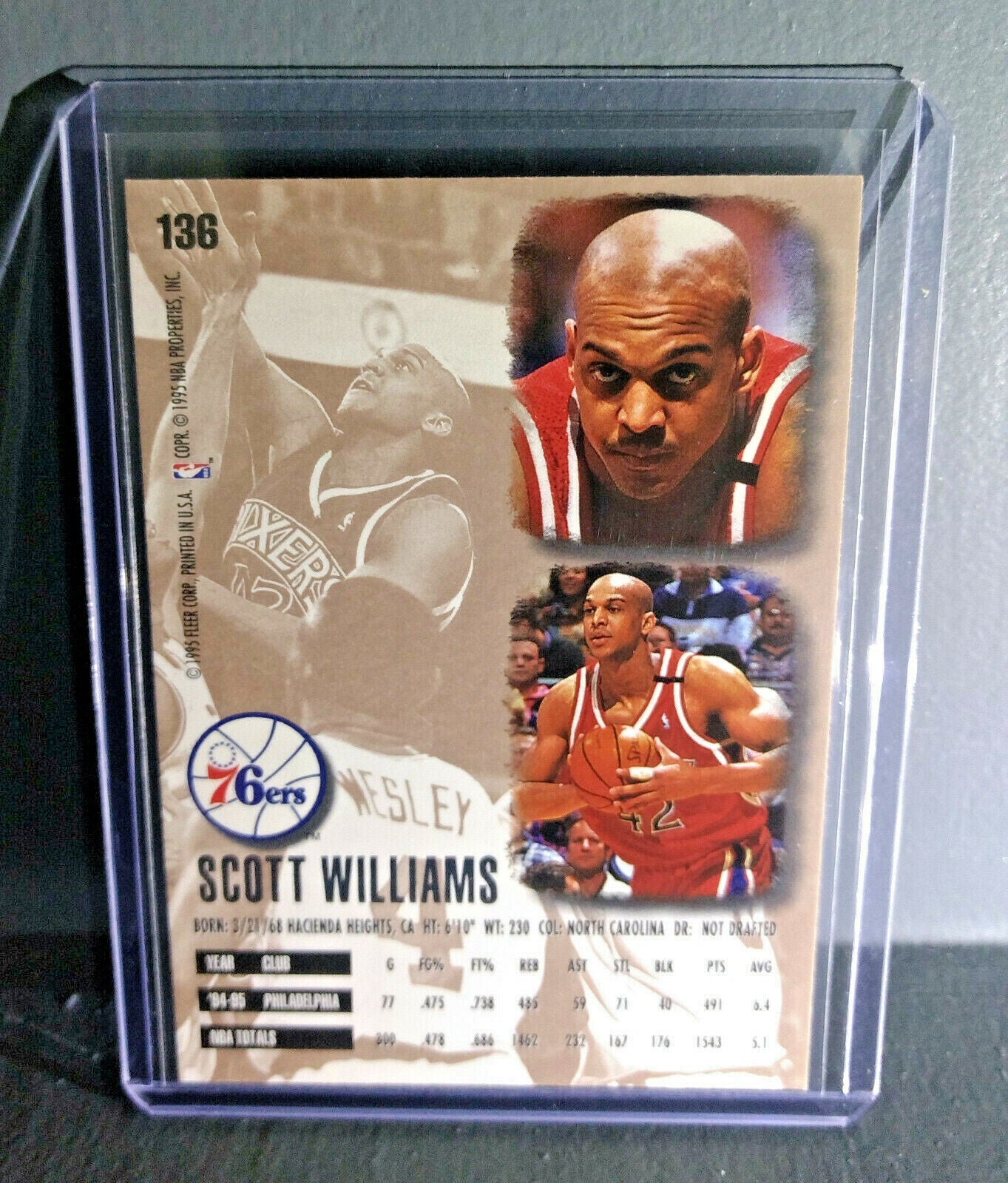 1995-96 Scott Williams Fleer Ultra #136 Basketball Card