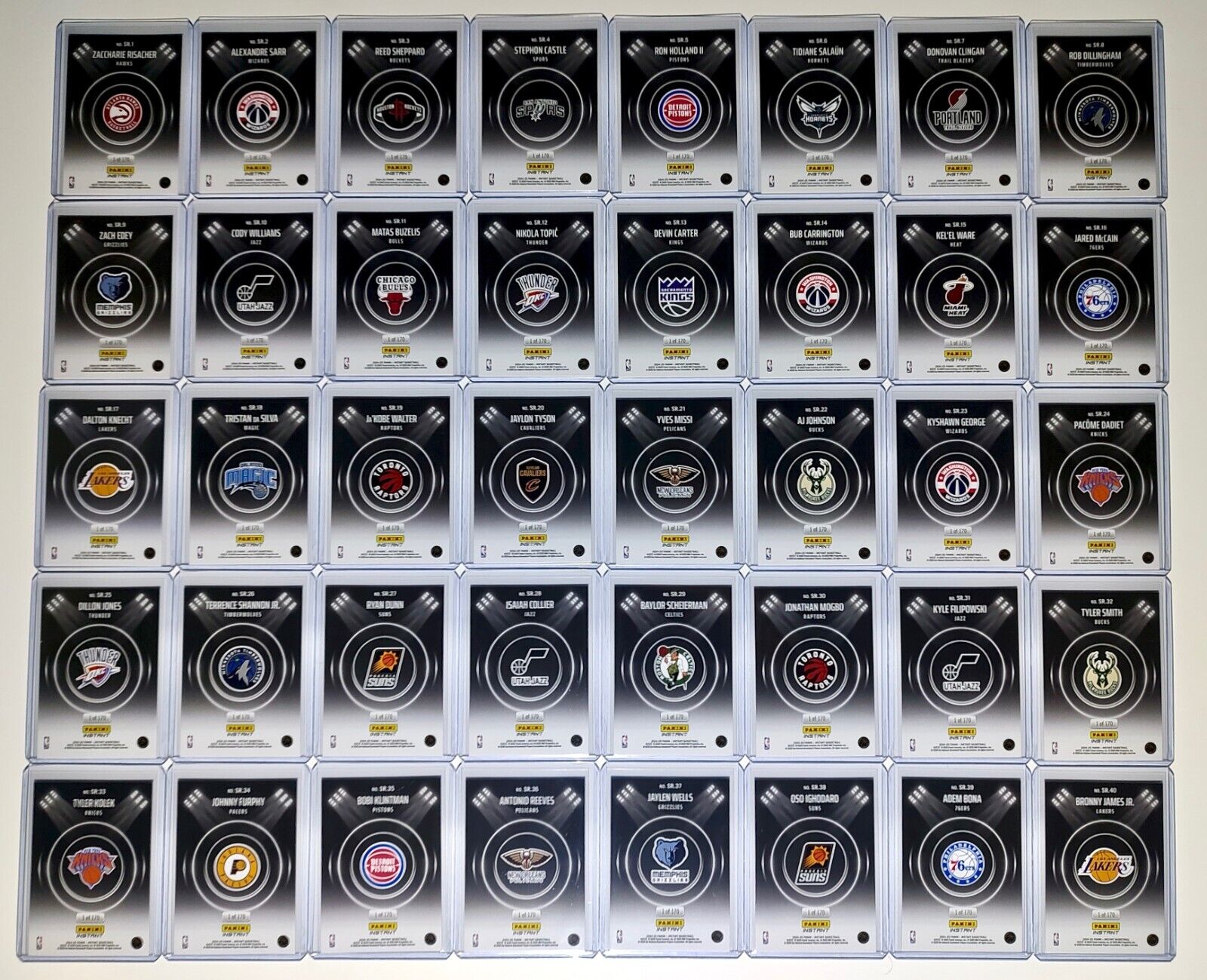 2024-25 Panini Instant NBA Spotlight Rookies 40 Card Basketball Set 1 of 170