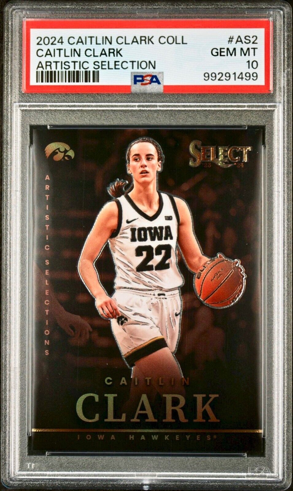 Caitlin Clark 2024 Panini Select Artistic Collections #AS2 Card PSA 10 Gem Mint