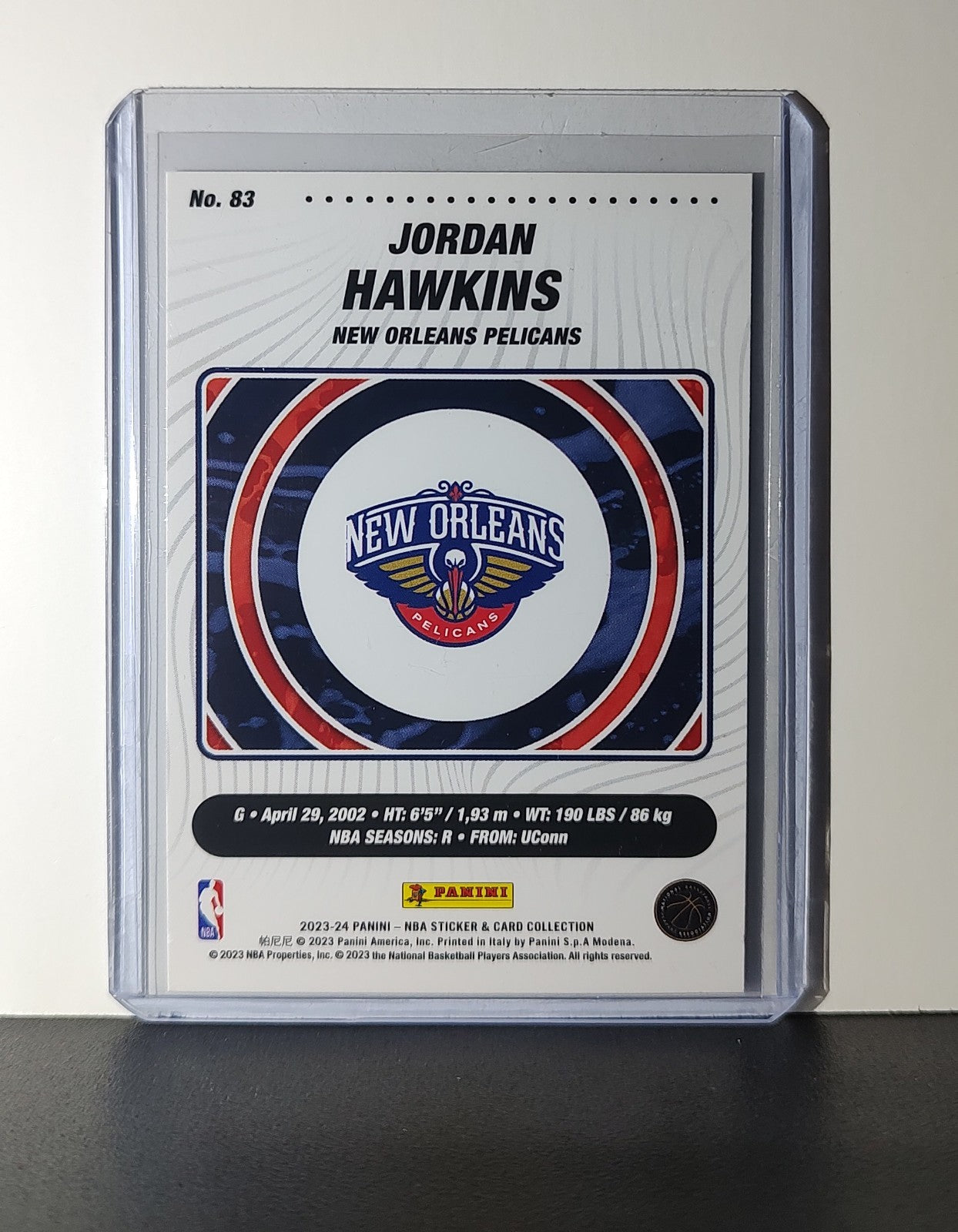 Jordan Hawkins Rookie 2023-24 Panini NBA Sticker Foil Card #83 Pelicans