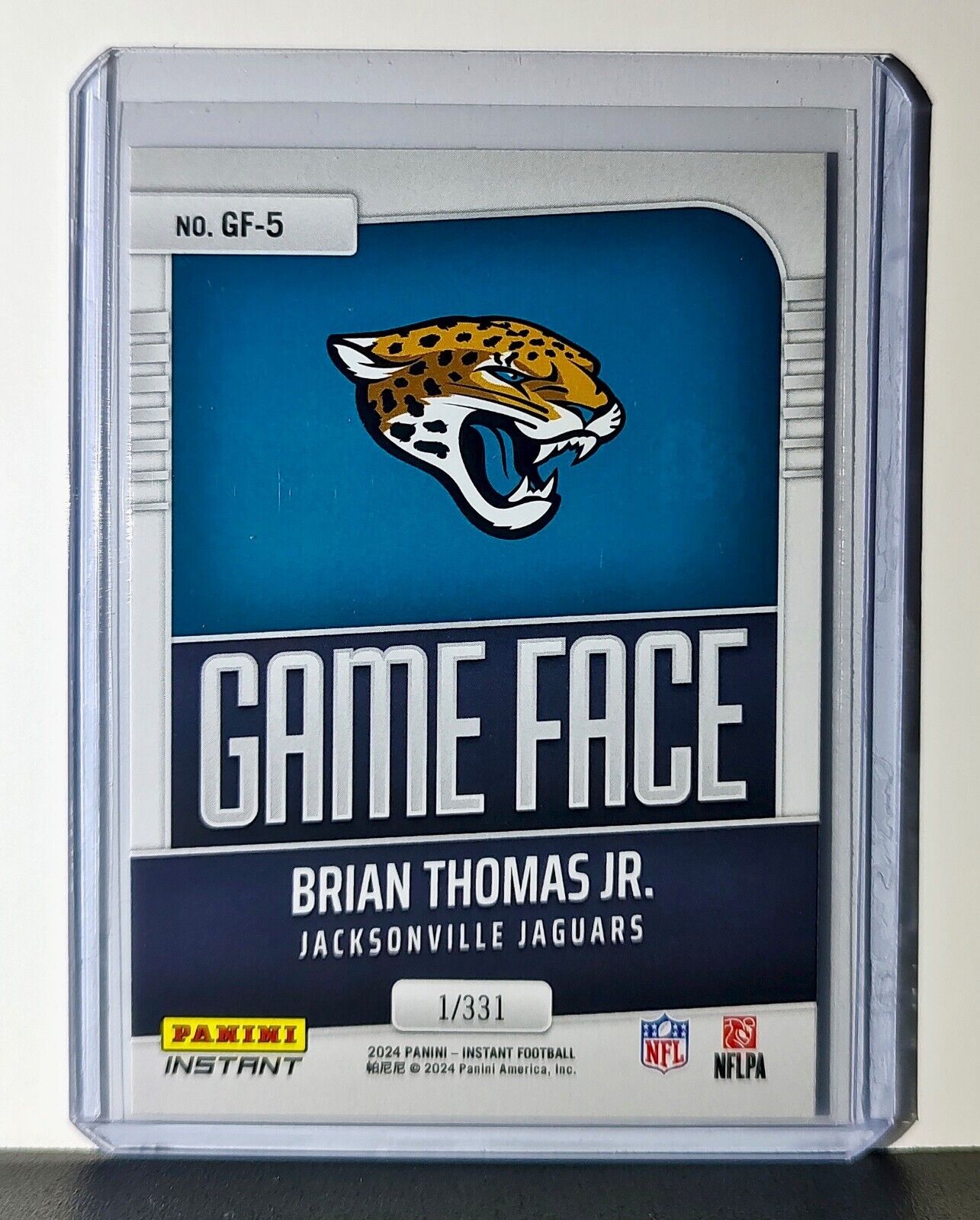 Brian Thomas Jr. 2024 Panini Game Face NFL #5 Rookie Card Jaguars 1/331