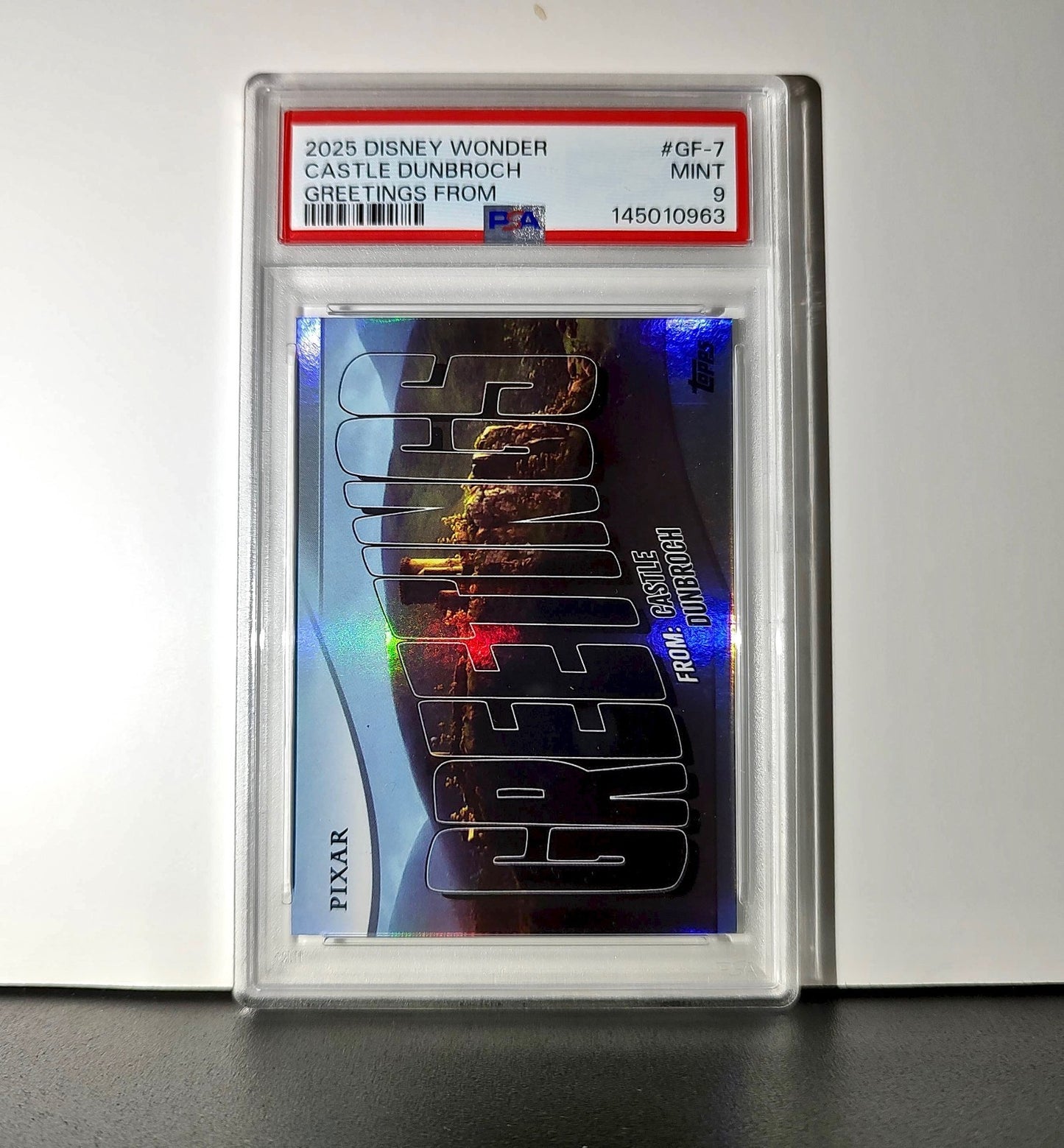 Castle DunBroch 2025 Topps Disney Wonder #GF-7 Greetings From Card Brave PSA 9