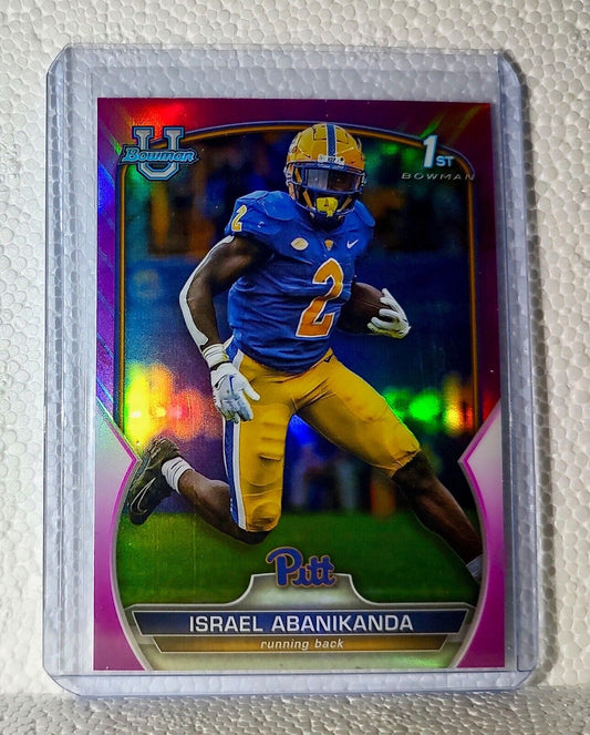 Israel Abanikanda 2022 Topps 1st Bowman U Pink Refractor Football #95 Card Pitt