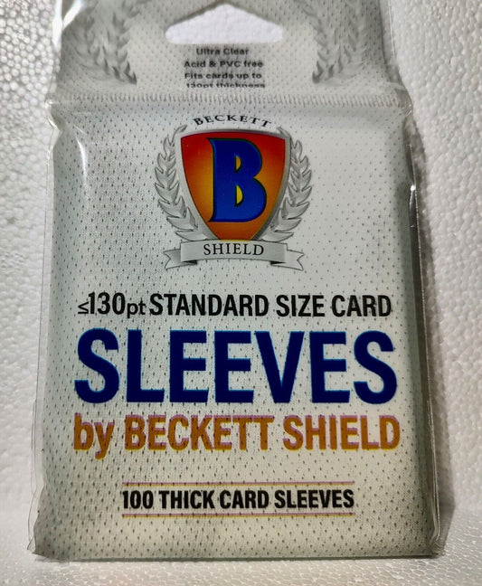 100 count Beckett Shield Standard Size 130pt Thick Card Sleeves - New in Hanger