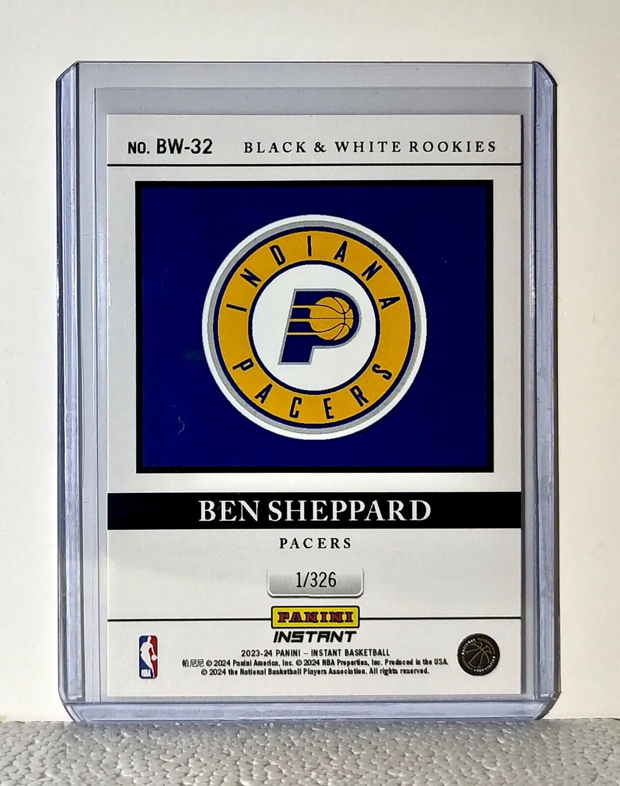 Ben Sheppard 2023-24 Panini NBA #32 Black and White Rookies Card 1/326