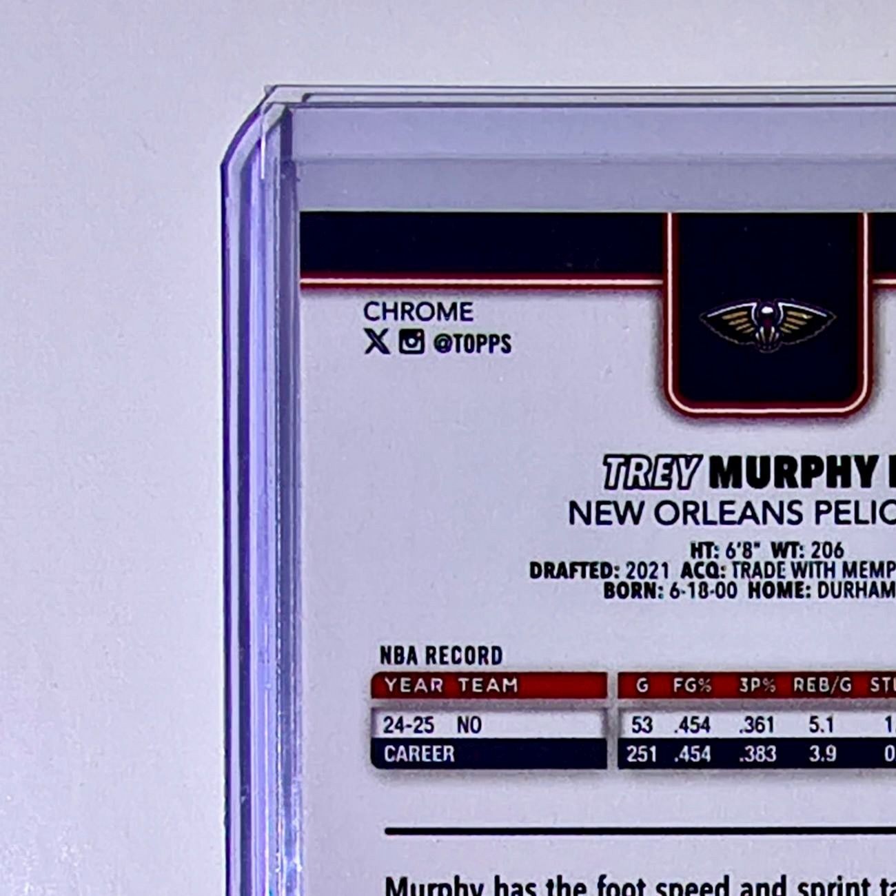 Trey Murphy III 2025-26 NBA Topps Chrome Update #56 Card New Orleans Pelicans