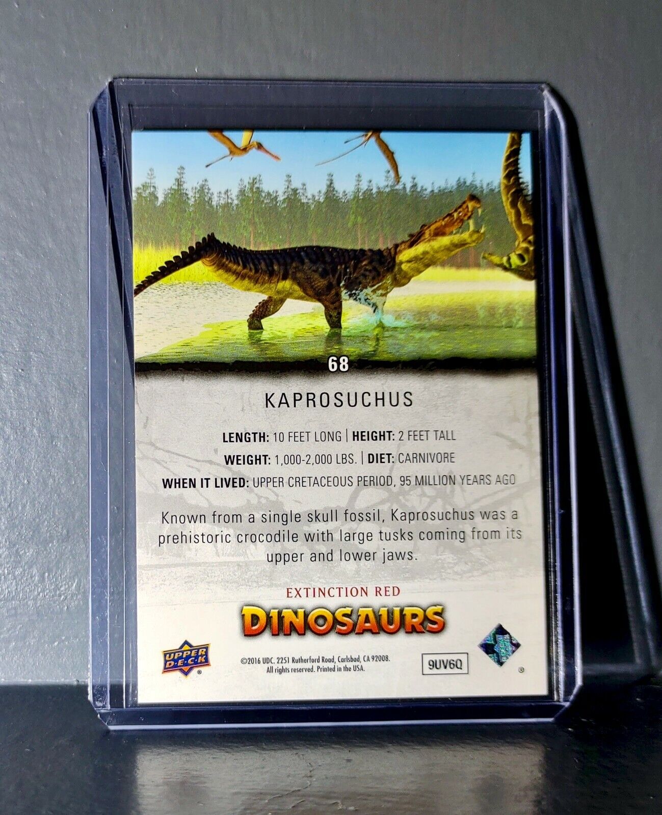 2015 Upper Deck Dinosaurs Kaprosuchus Extinction Red Parallel #68 Card