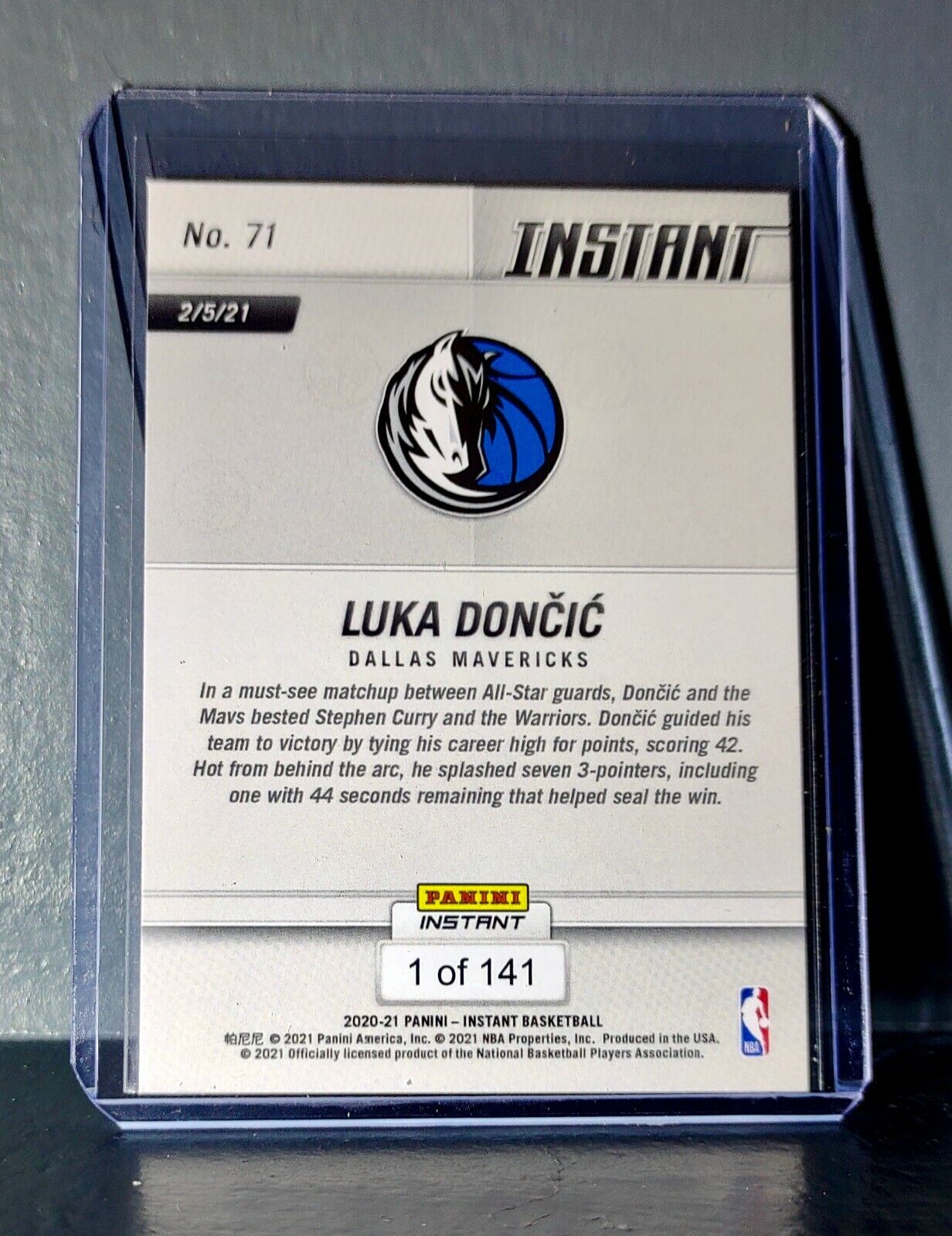 Luka Doncic 2020-21 Panini NBA Instant #71 Basketball Card 1 of 141