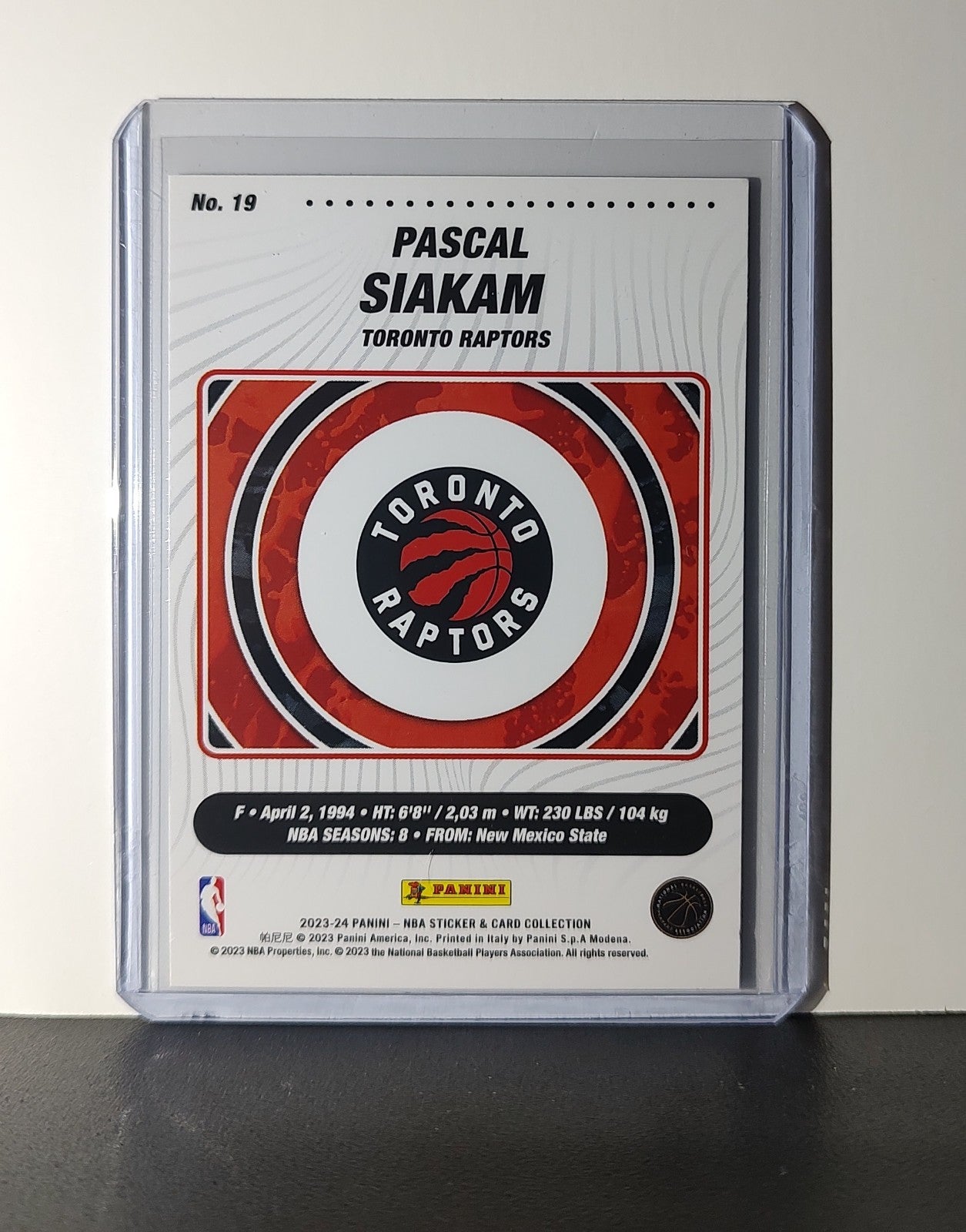 Pascal Siakam 2023-24 Panini NBA Sticker Foil Card #19 Toronto Raptors