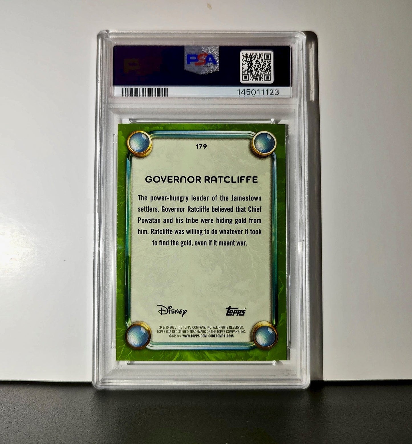 Governor Ratcliffe 2025 Topps Disney Wonder #179 Card Pocahontas PSA 10