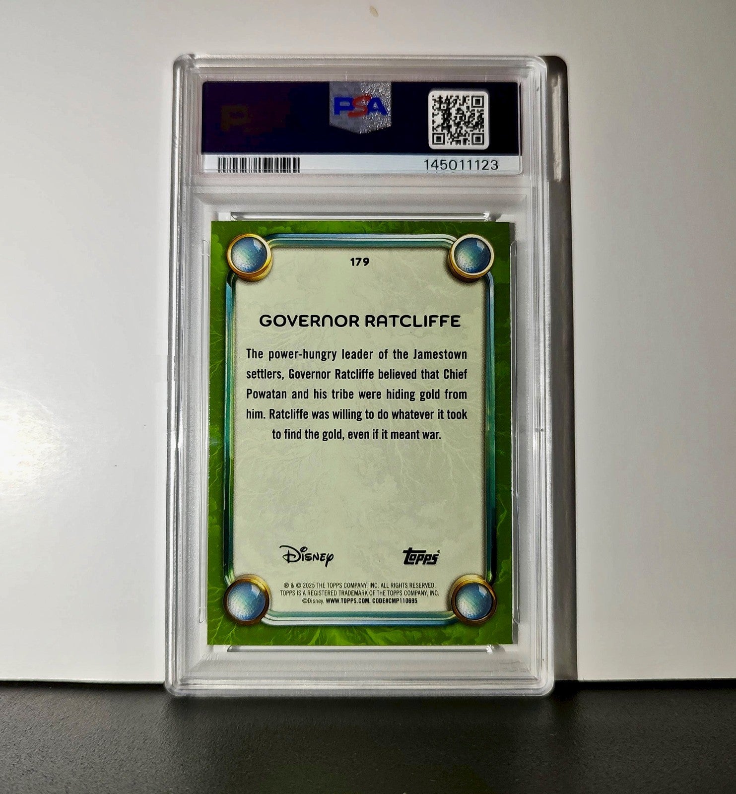 Governor Ratcliffe 2025 Topps Disney Wonder #179 Card Pocahontas PSA 10