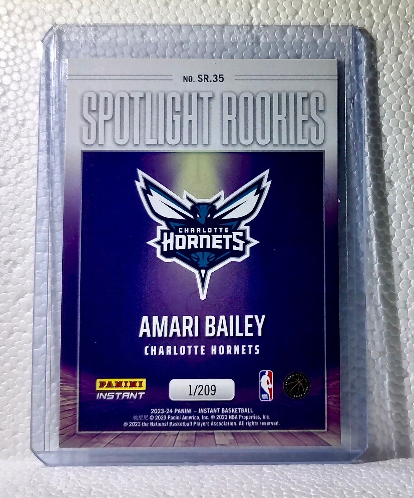 Amari Bailey 2023-24 Panini #35 NBA Spotlight Rookies Basketball Card 1/209