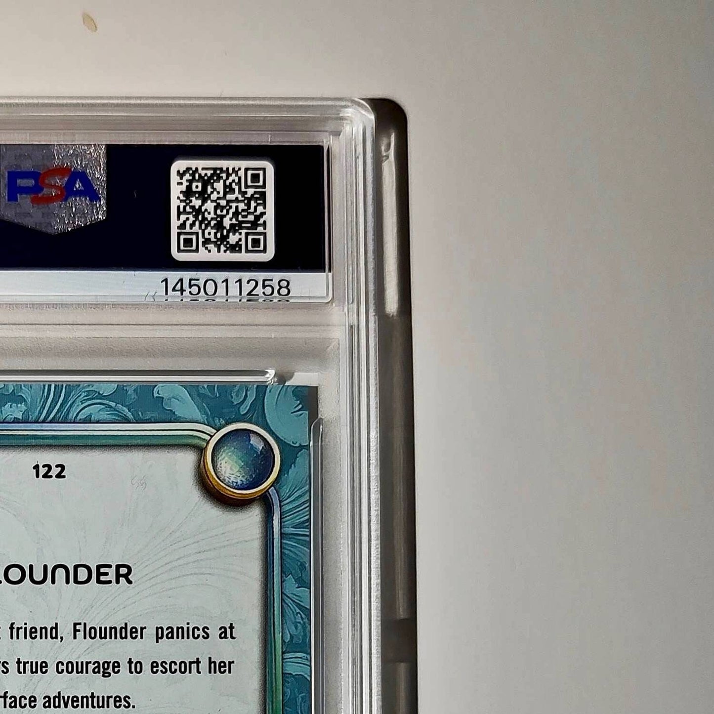 Flounder 2025 Topps Disney Wonder #122 Diamond Card The Little Mermaid PSA 7
