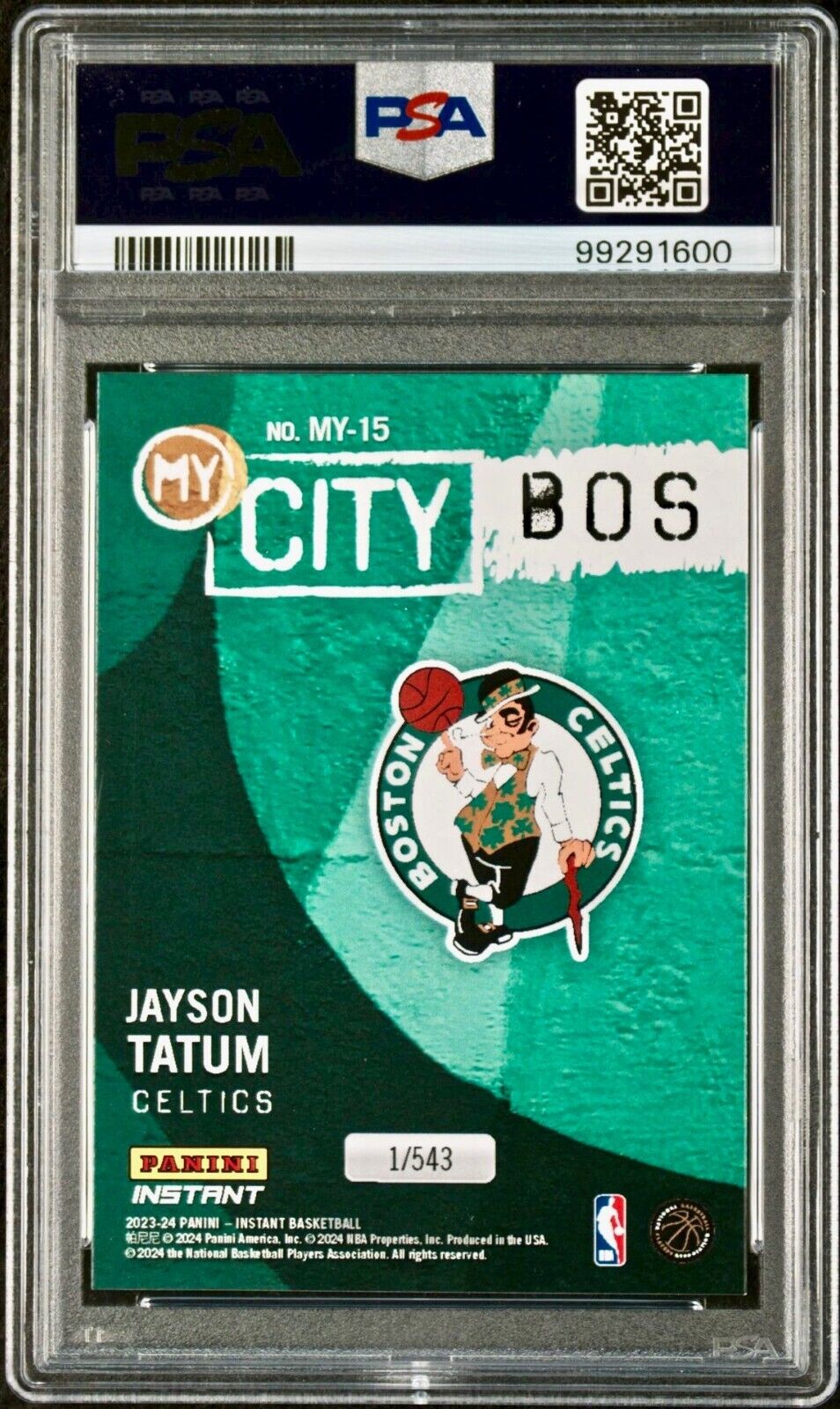 Jayson Tatum 2023 Panini MyCity NBA #MY-15 Basketball Card PSA 9 Mint