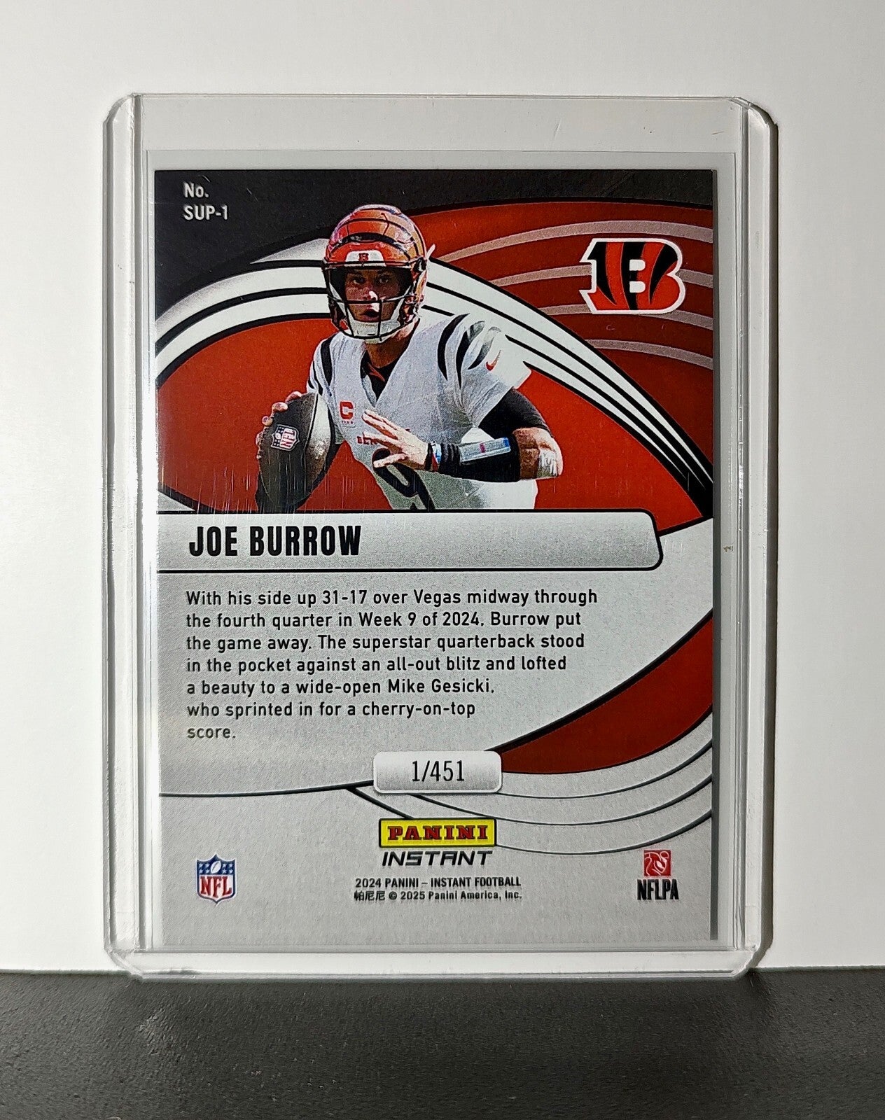 Joe Burrow 2024 Panini Supernova NFL #1 Football Card Cincinnati Bengals 1/451
