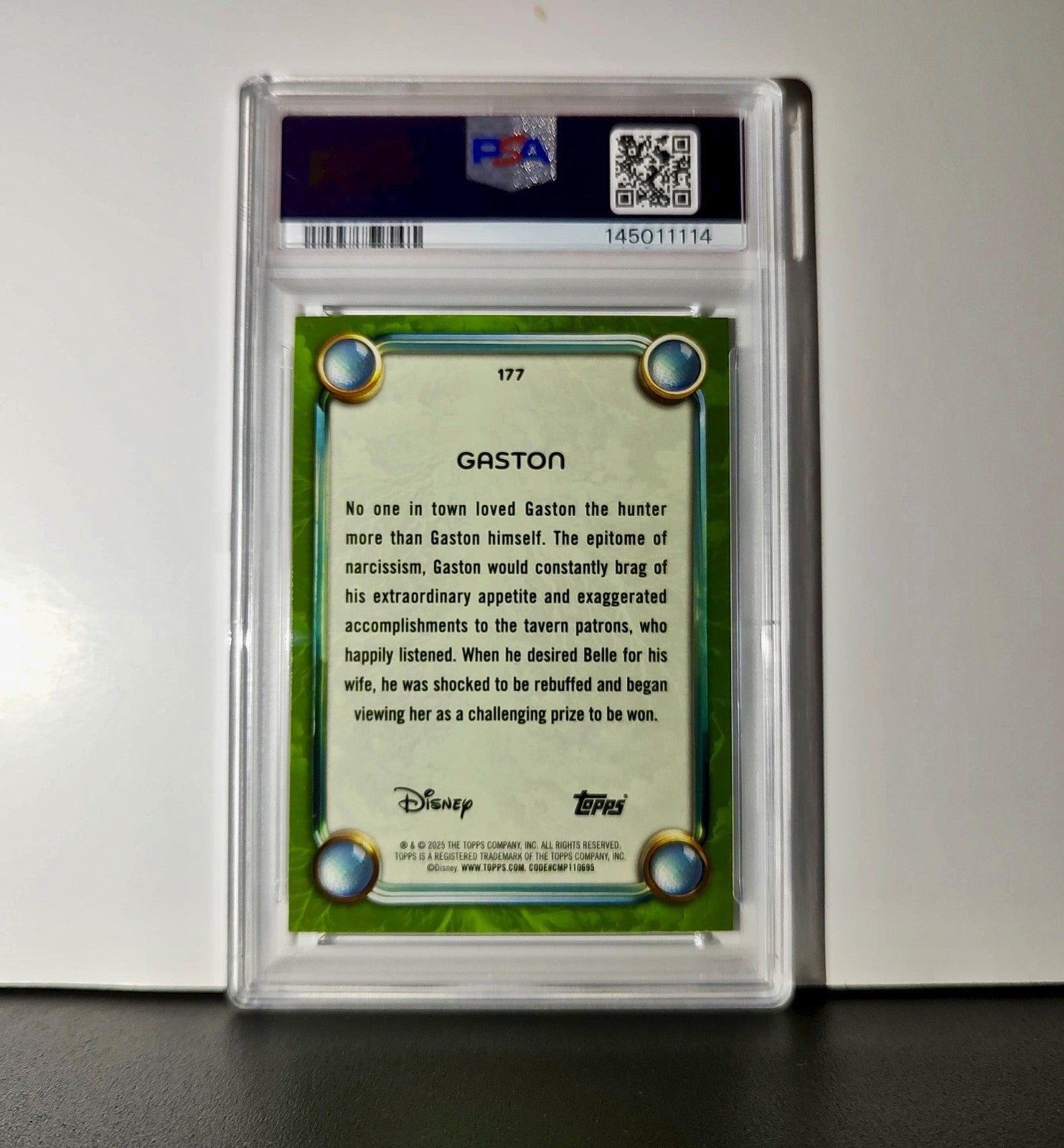 Gaston 2025 Topps Disney Wonder #177 Card Beauty and the Beast PSA 10