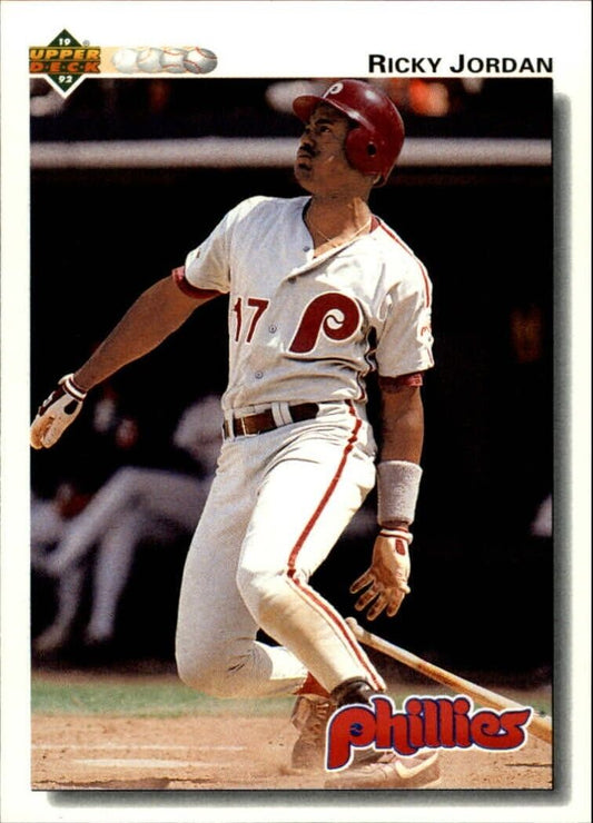 Ricky Jordan 1992 Upper Deck MLB #106 Baseball Card Philadelphia Phillies
