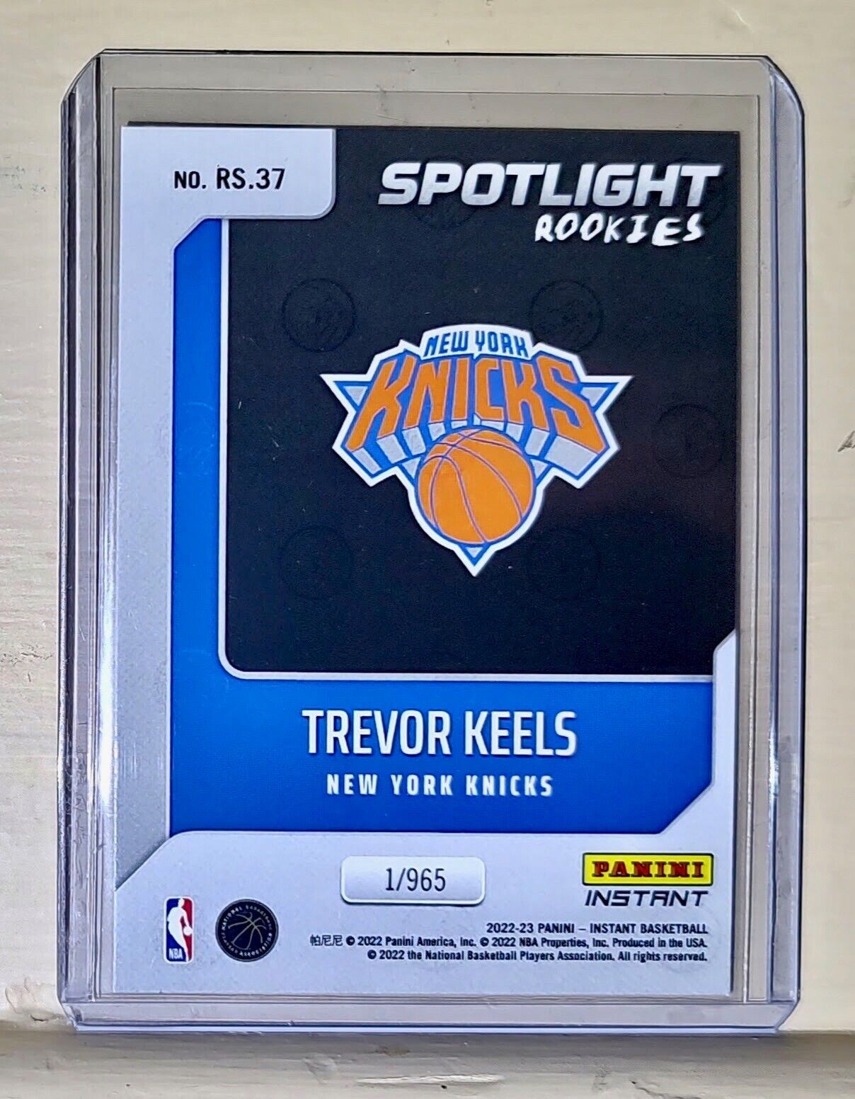 Trevor Keels 2022-23 Panini NBA #37 Spotlight Rookies Card 1/965