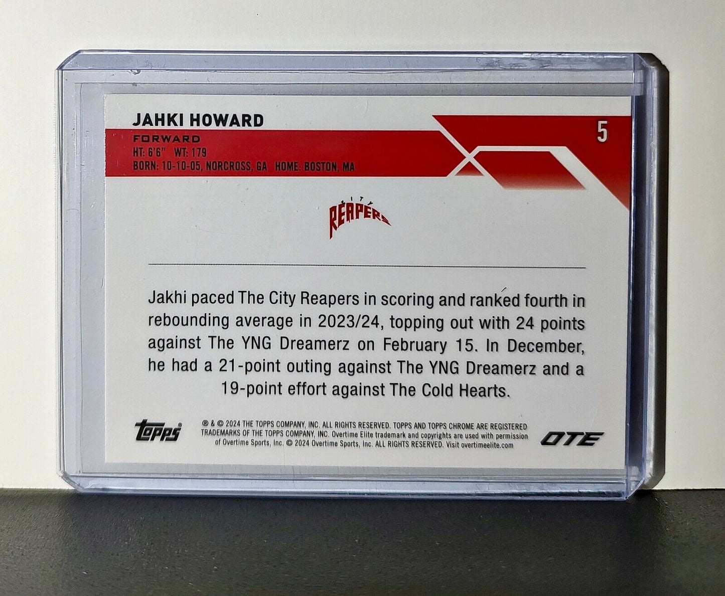 Jahki Howard 2023-24 Topps Chrome Overtime #5 Card City Reapers