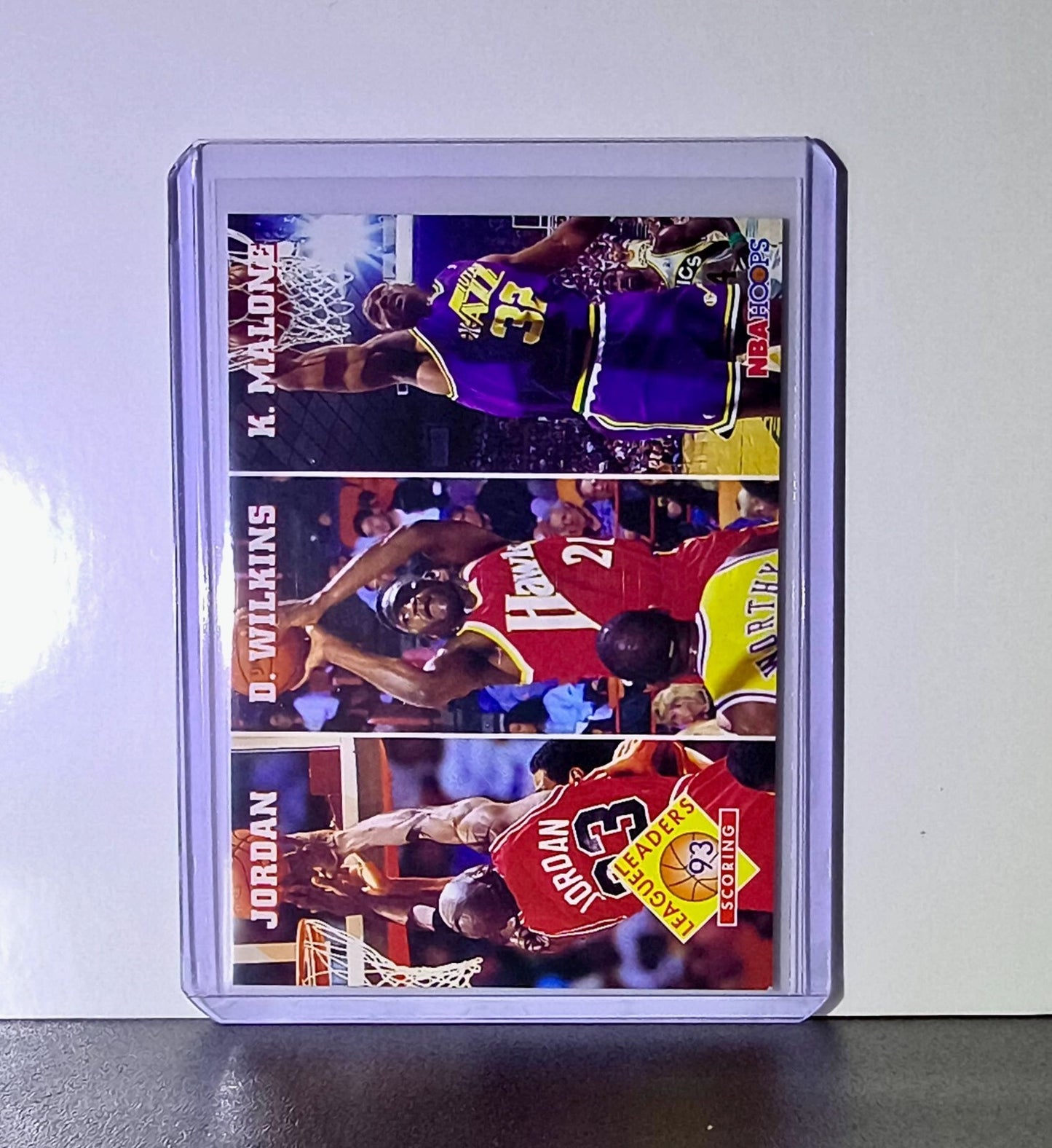 Michael Jordan Wilkins Malone 1993-94 NBA Hoops #283 Card Chicago Bulls