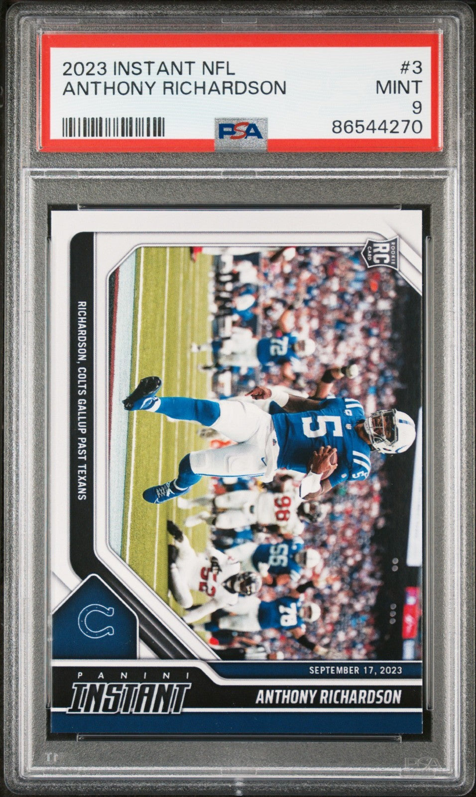 Anthony Richardson 2023 Panini NFL Rookie #3 Card 1 of 358 Colts PSA 9 Mint