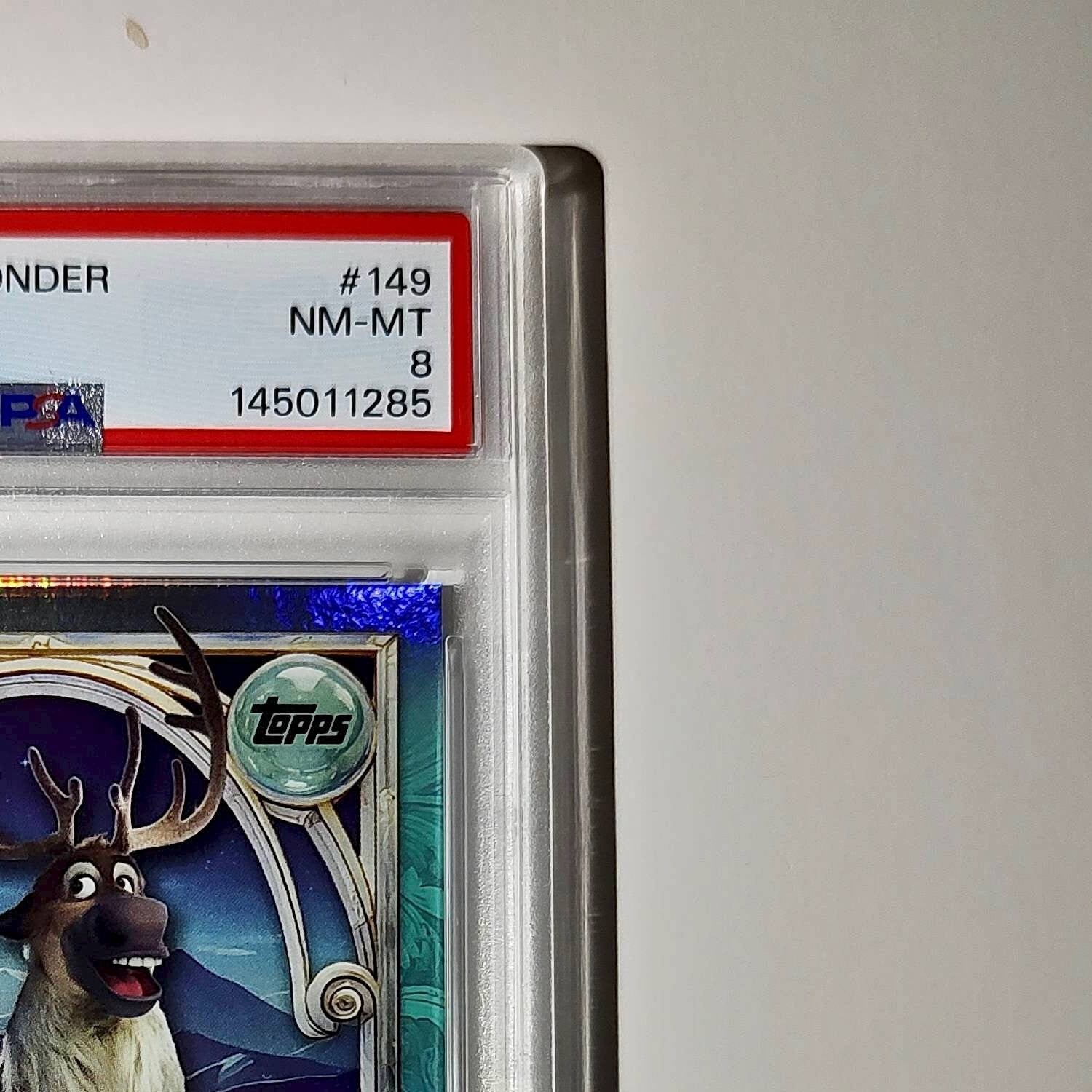 Sven 2025 Topps Disney Wonder #149 Diamond Card Frozen PSA 8