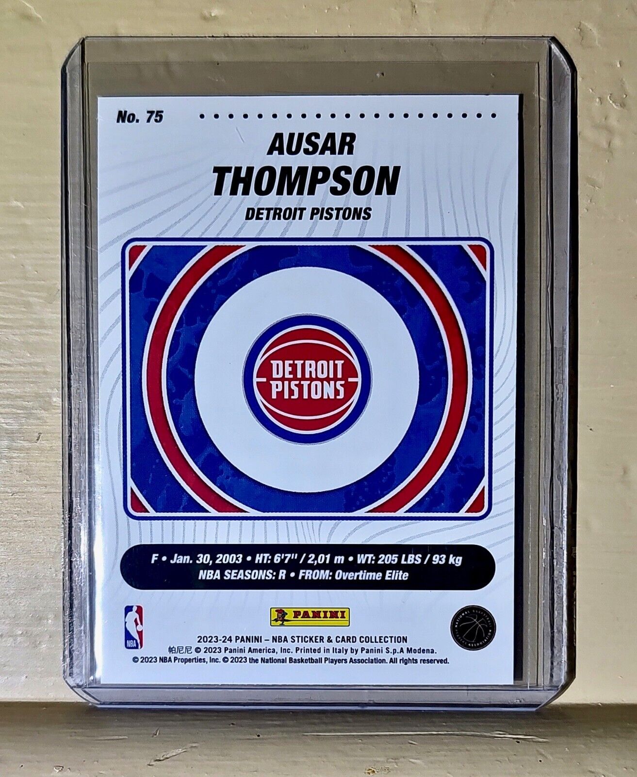 Ausar Thompson 2023-24 Panini NBA Basketball #75 Rookie Card Detroit Pistons