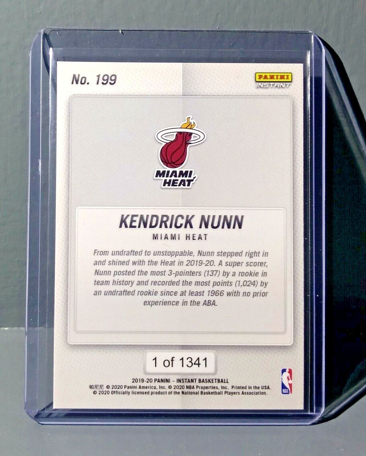 Kendrick Nunn 2019-20 Panini NBA Instant All-Rookie Team #199 Card 1 of 1341